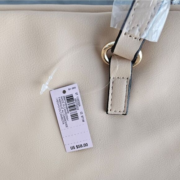 VICTORIA'S SECRET BARE CINCH TOP FAUX LEATHER PURSE TOTE NEW - Picture 8 of 16